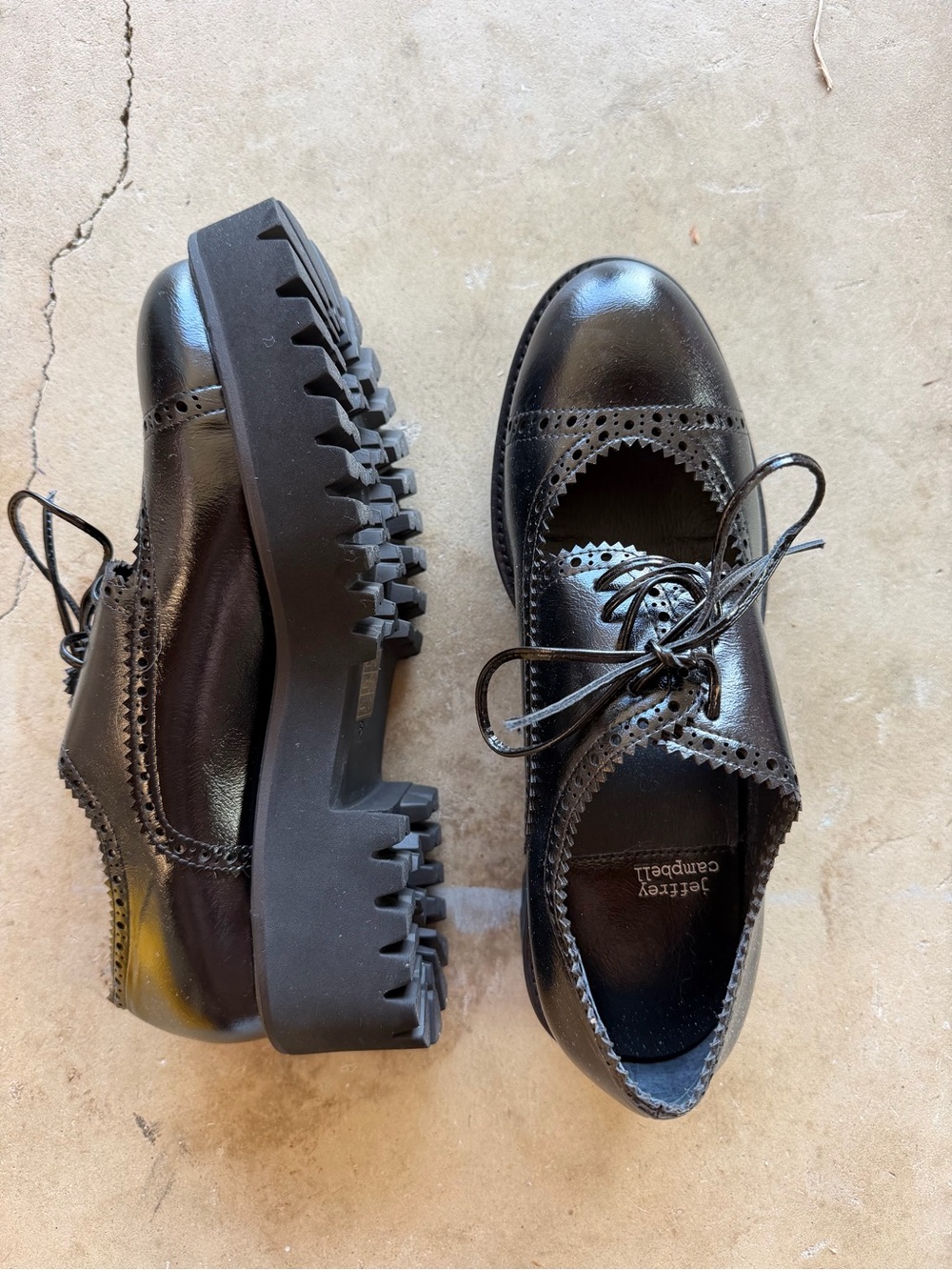 Jeffrey Campbell Black Lug-Sole Brogue Derby